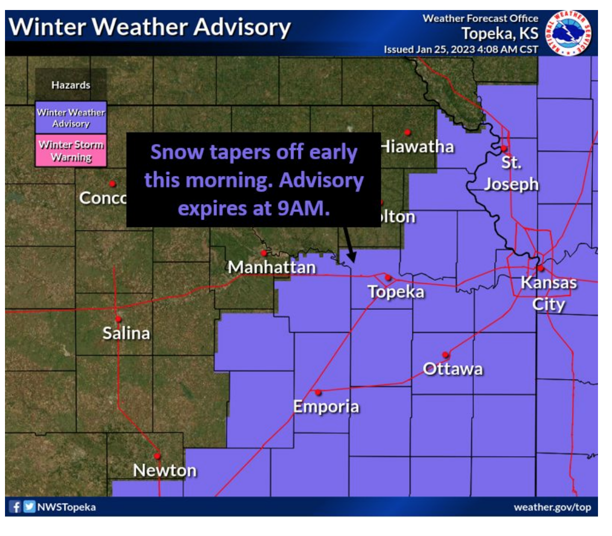 Weather cancellations for Wednesday include Baldwin, Eudora school